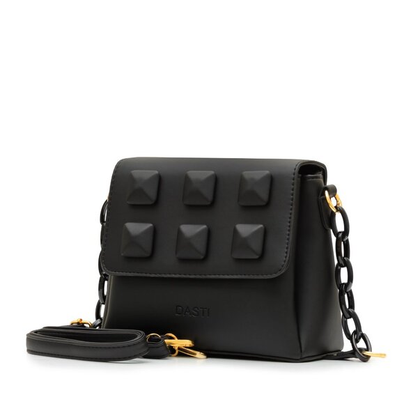 DASTI Studded Crossbody Handbag Black – Medium Size Purse + Yellow Option - Picture 4 of 9